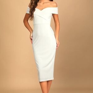Elegant Off-Shoulder White Dress